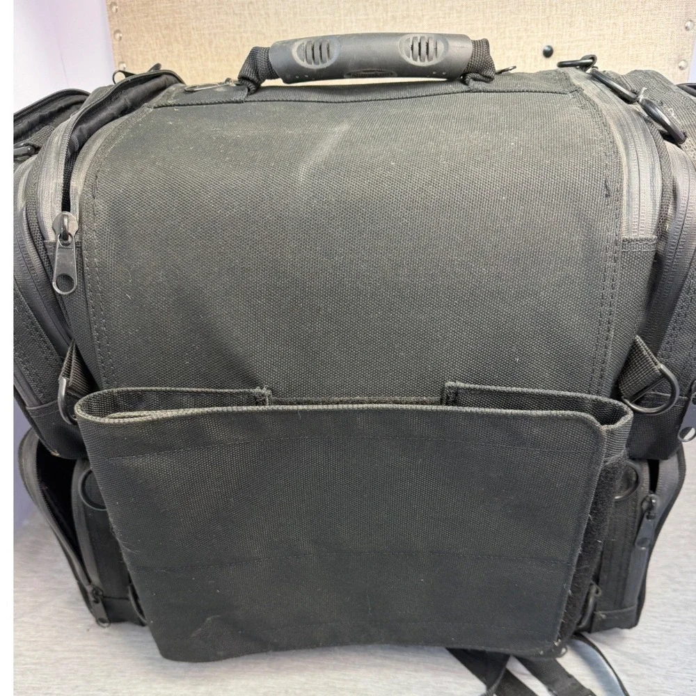 Kuryakyn Black Motorcycle Sissy Bar Luggage Bag Touring Tail Bag with Straps